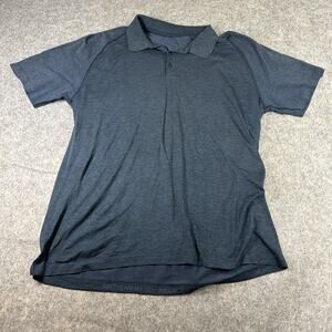 Lululemon Polo Shirt Mens 2XL Metal Vent Tech Mineral Blue Nautical Navy
